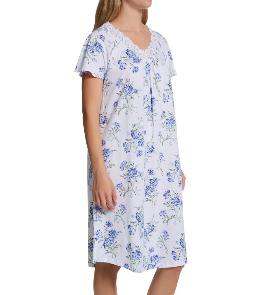 100% Cotton Blue Dream Short Sleeve Waltz Gown-fs