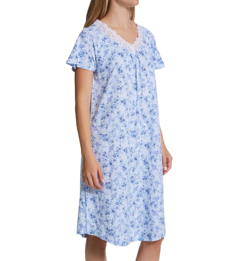100% Cotton Blue Dream Short Sleeve Waltz Gown-fs