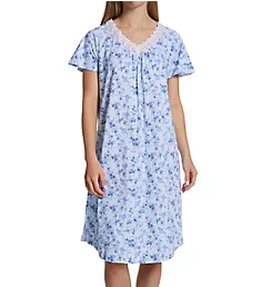 100% Cotton Blue Dream Short Sleeve Waltz Gown