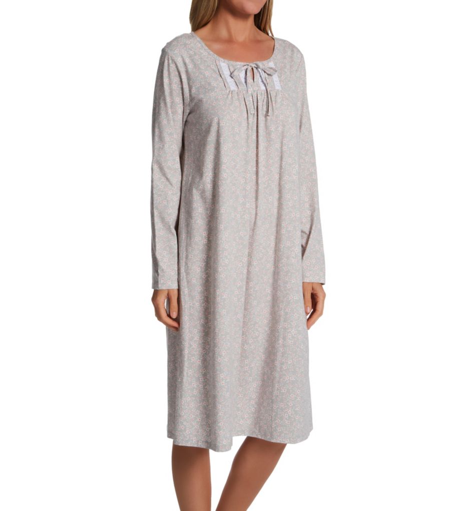 100% Cotton Jersey Long Sleeve Waltz Gown-fs