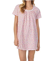 100% Cotton Short Sleeve Chemise Pink Ditsy S