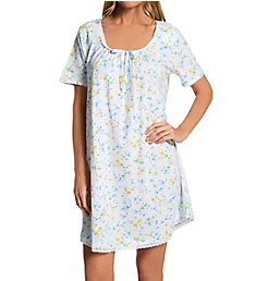 100% Cotton Knit Short Sleeve Nightgown Dainty Daisies XL