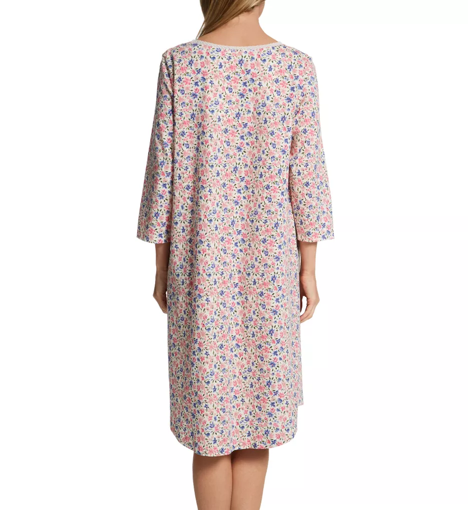 100% Cotton Knit Floral 3/4 Sleeve Waltz Nightgown