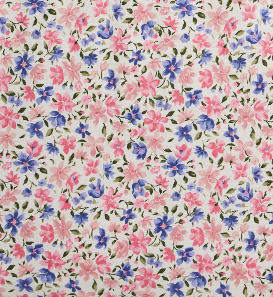 100% Cotton Knit Floral 3/4 Sleeve Waltz Nightgown-cs1