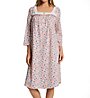 Carole Hochman 100% Cotton Knit Floral 3/4 Sleeve Waltz Nightgown