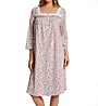 Carole Hochman 100% Cotton Knit Floral 3/4 Sleeve Waltz Nightgown CH82601