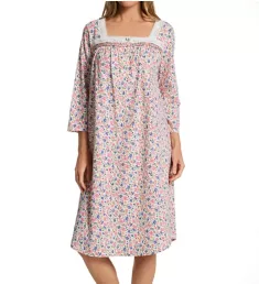 100% Cotton Knit Floral 3/4 Sleeve Waltz Nightgown