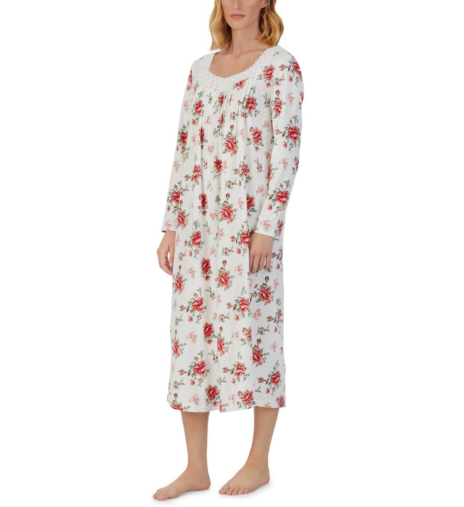Cotton Knit Carole Hochman Cap Sleeve Long Nightgown in Gentle