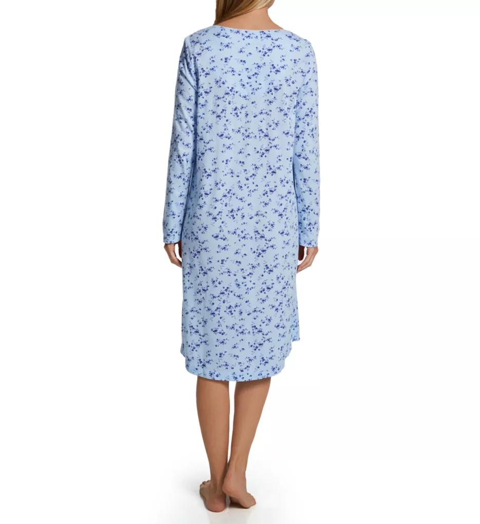 100% Cotton Jersey Knit Long Sleeve Long Nightgown Highlight Blooms S by Eileen  West