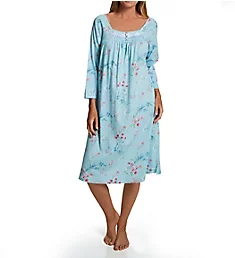100% Cotton Jersey 42 Inch Waltz Long Sleeve Gown Breeze Floral S
