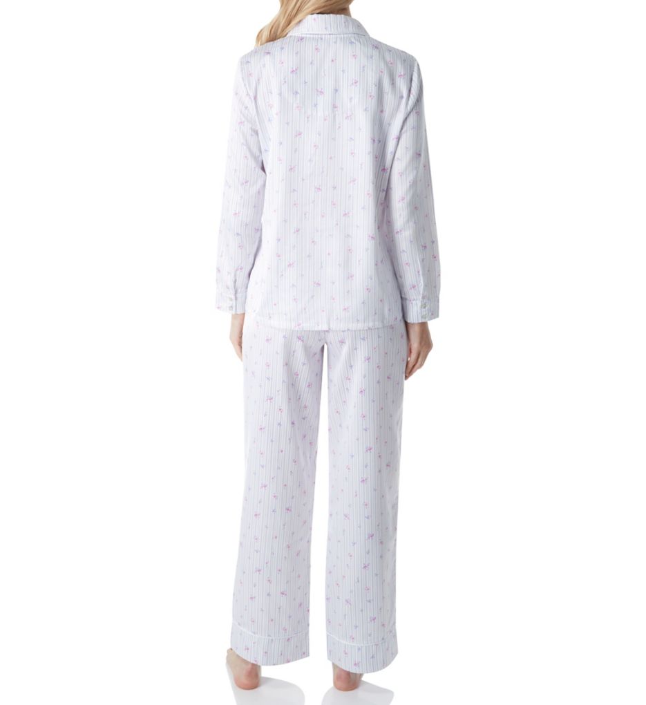 Brushed Back Satin Long Sleeve Long Pant PJ Set