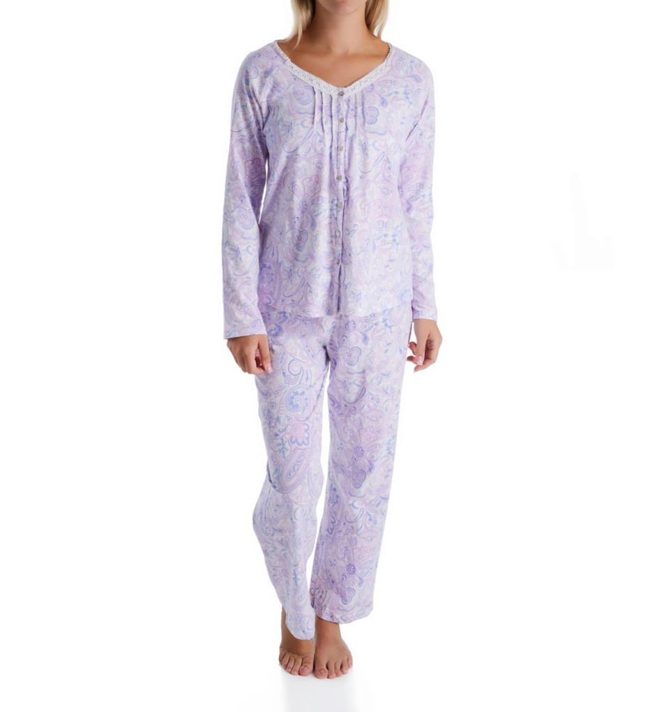 Lilac Long Sleeve & Long Pant Cotton PJ Set-fs