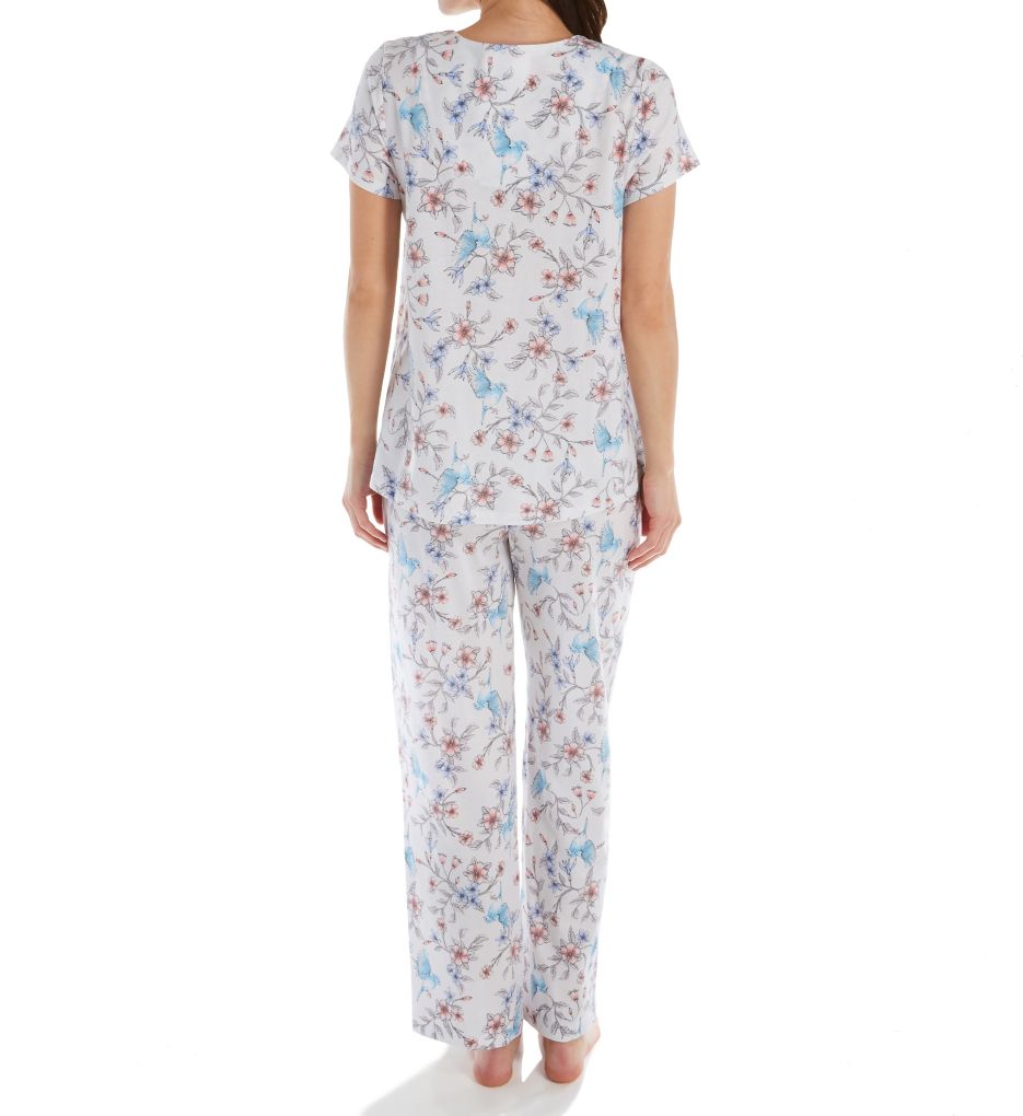 Watercolor Floral Cotton Short Sleeve Pajama Set-bs