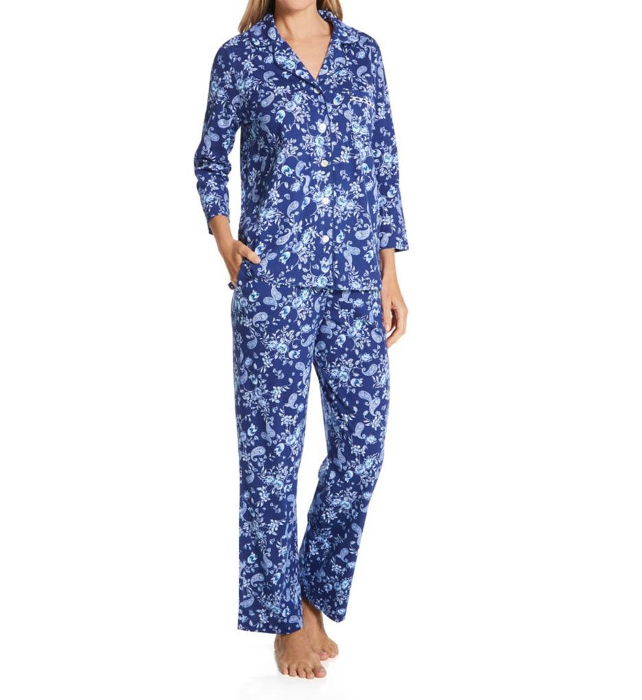 Notch Collar 3/4 Sleeve PJ Set-fs