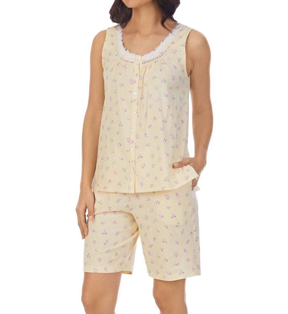 100% Cotton Sleeveless Bermuda Short PJ Set-fs