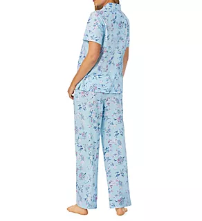 100% Cotton Knit Short Sleeve Notch Collar PJ Set