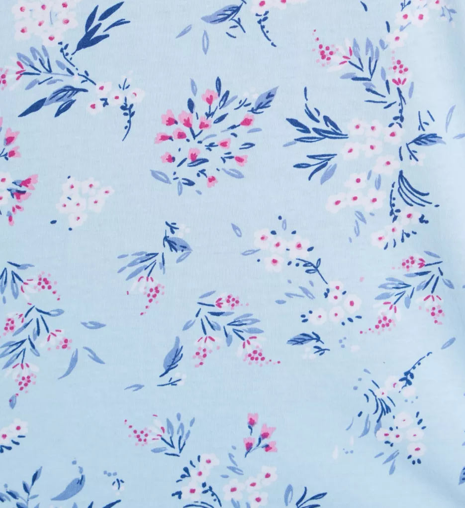100% Cotton Knit Short Sleeve Notch Collar PJ Set Summer Blooms S