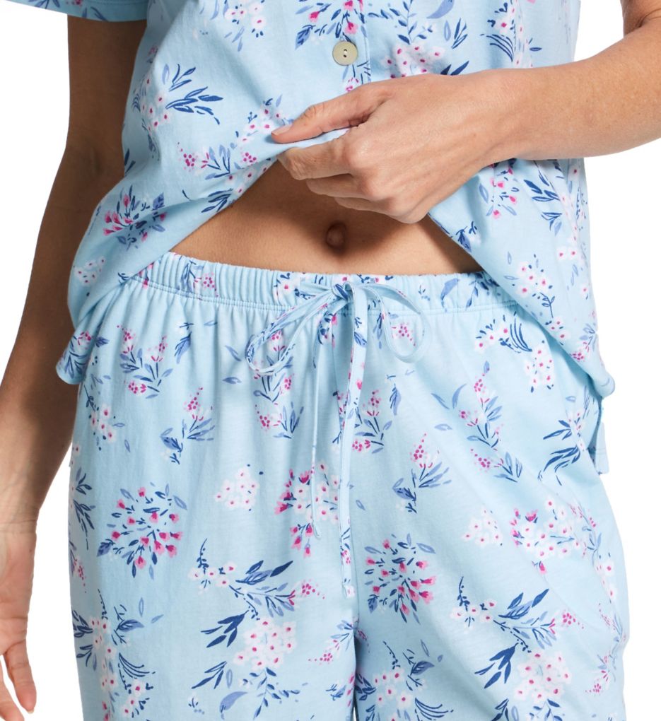 Carole Hochman 100% Cotton Knit Short Sleeve Notch Collar PJ Set CH92600 - Image 4