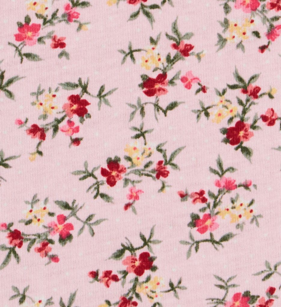 100% Cotton Knit 3/4 Sleeve Long PJ Set Pink Bouquet S by Carole