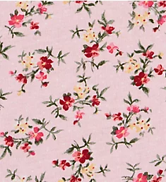 100% Cotton Knit 3/4 Sleeve Long PJ Set Pink Bouquet S