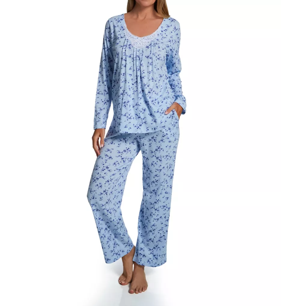 Carole Hochman Women's Light Blue & Grey 4 Piece Pyjama Set