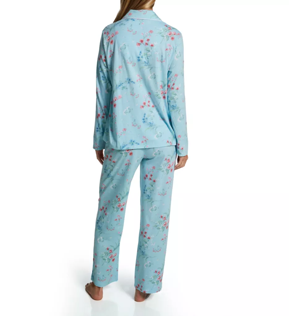 100% Cotton Jersey Knit L/S Notch Collar PJ Set Breeze Floral M