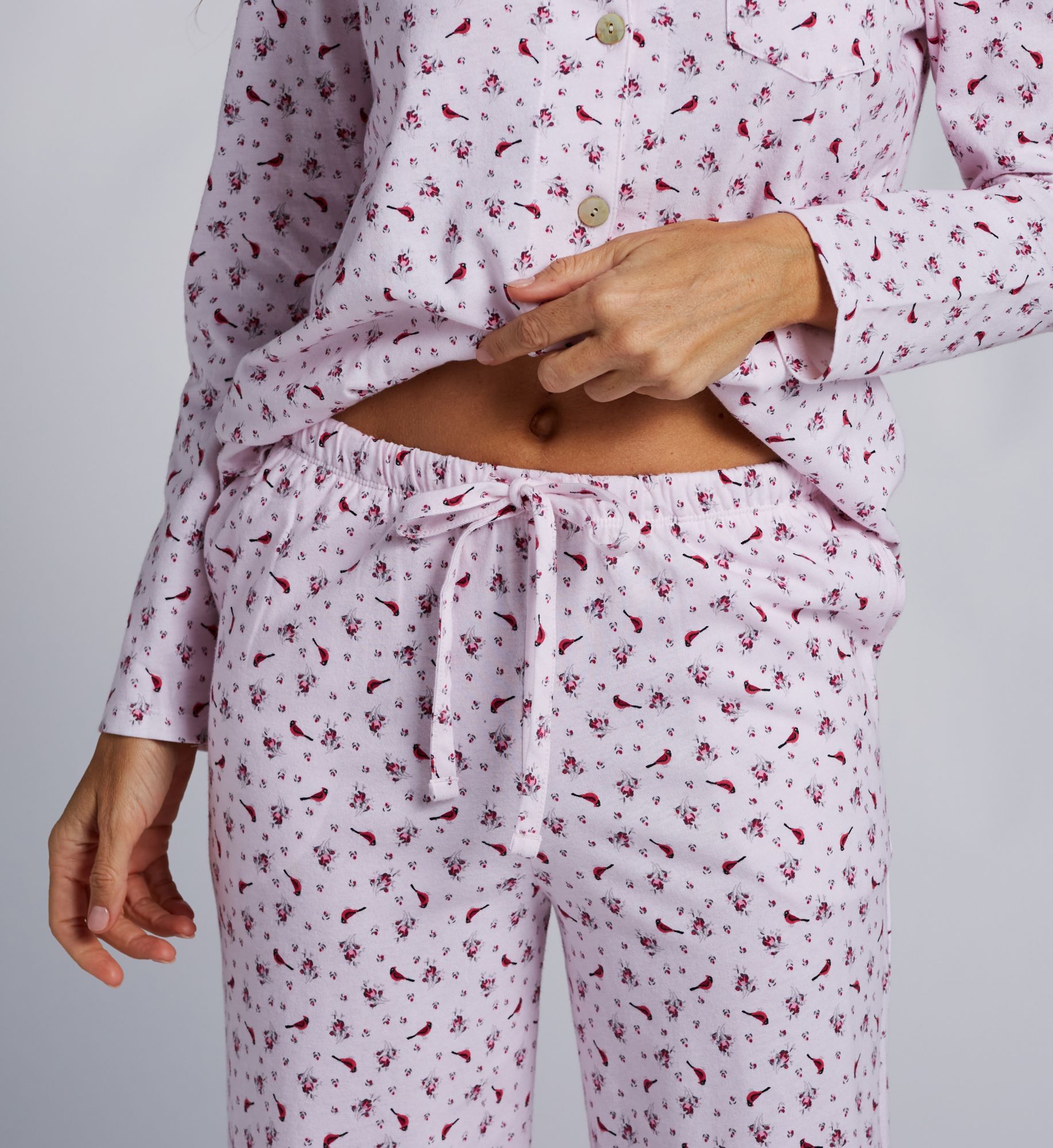 Carole Hochman 100% Cotton Knit Cardinal Rose PJ Set CH92664 - Image 4