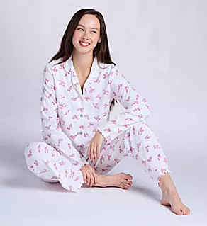 Pointelle Long Pajama Set Winter Bloom M
