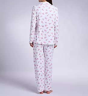 Pointelle Long Pajama Set Winter Bloom M