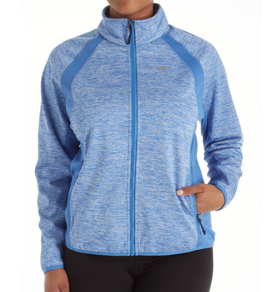 Plus Size Bonded Sport Knit Softshell Jacket-acs