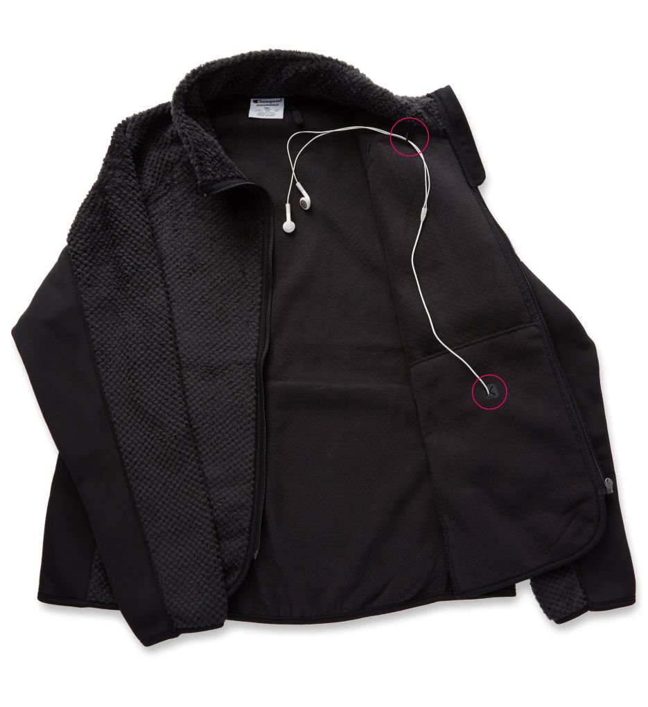 Plus Size Lux Faux Fur Bonded Fleece Knit Jacket-cs2
