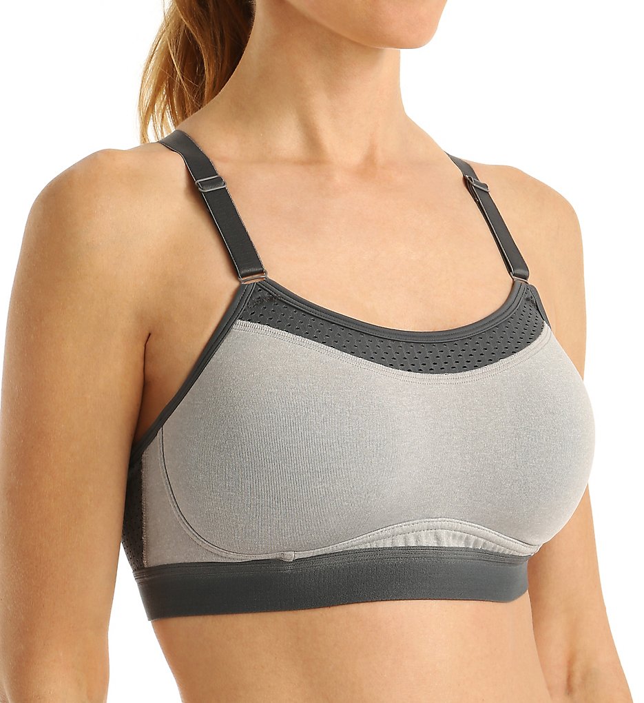 Champion - Champion 1666 The Show-Off Double Dry Max Support Sports Bra (Oxford Heather/Gray M)