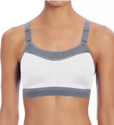 The Show-Off Double Dry Max Support Sports Bra White/Medium Gray XL