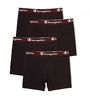 Cotton Stretch Performance Boxer Brief - 4 Pack Black S