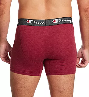 Cotton Stretch Performance Boxer Brief - 4 Pack Black/Blue/Red/Grey M