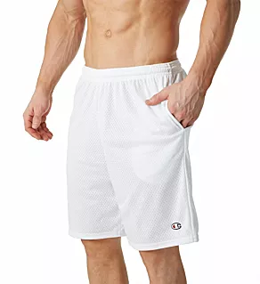 Long Mesh Short with Pockets White L