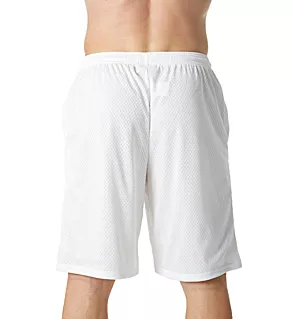 Long Mesh Short with Pockets White L