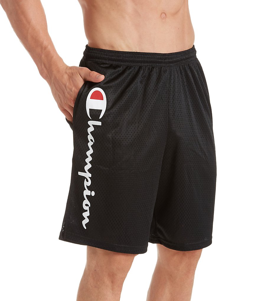 Champion 81622G Classic Athletic Mesh Graphic Short (Black)