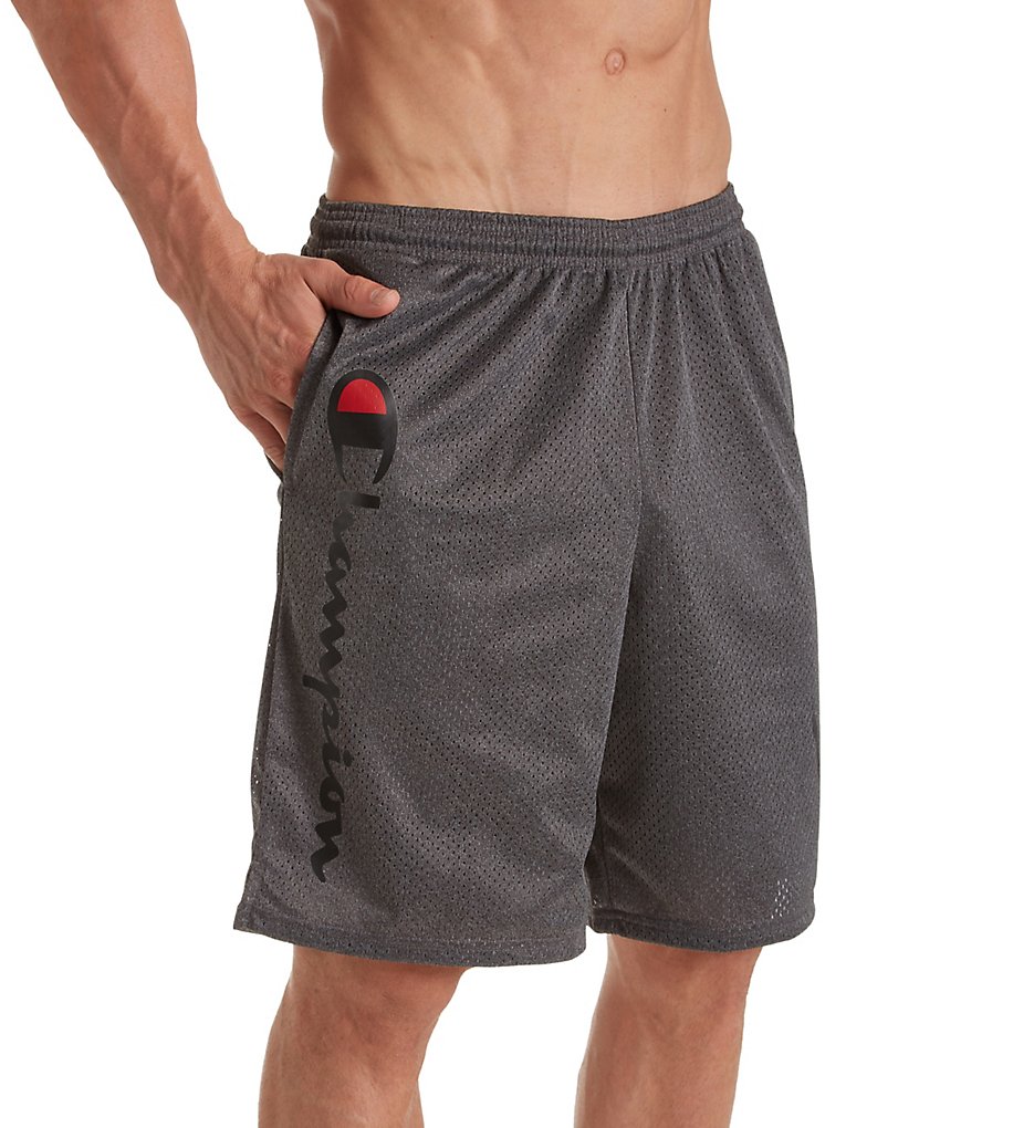 Champion 81622G Classic Athletic Mesh Graphic Short (Granite Heather)