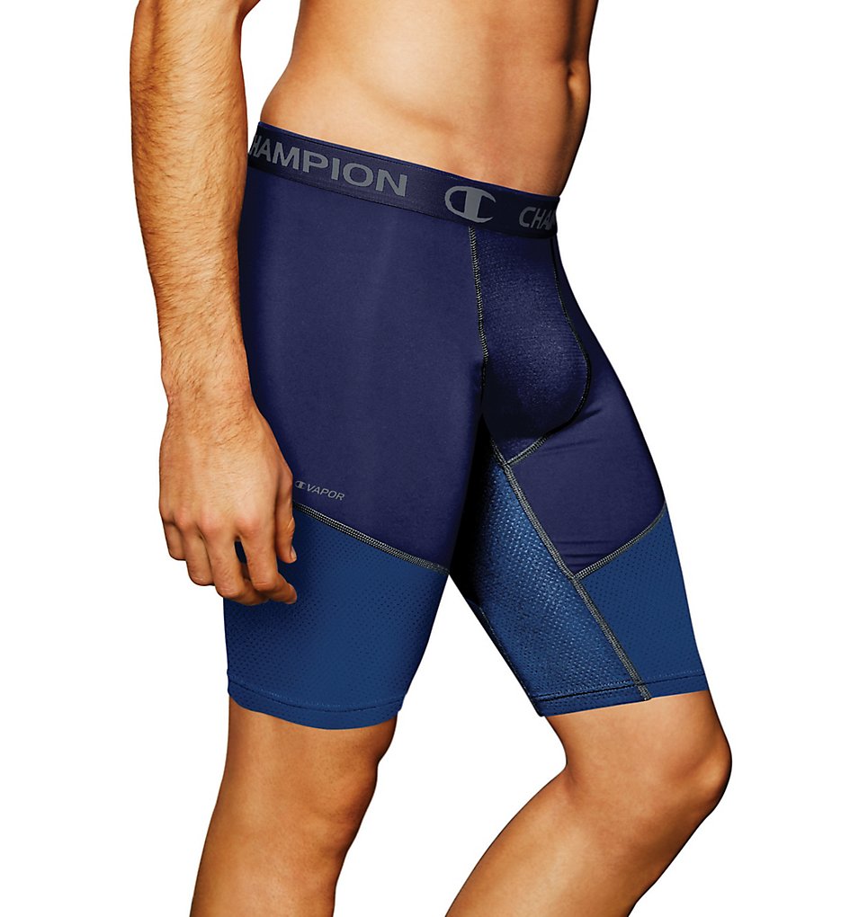 Champion 84956 PowerFlex Performance 9 Inch Compression Short (Navy/Awesome Blue)