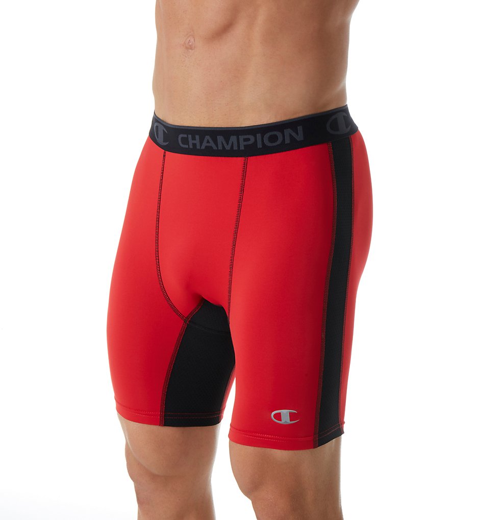 Champion 87294 Powertrain PowerFlex Quick Dry Compression Short (Scarlet/Black)