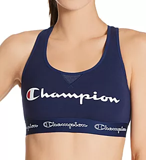The Authentic Racerback Script Logo Sports Bra Athletic Navy S