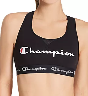 The Authentic Racerback Script Logo Sports Bra Black M