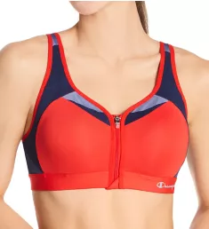 Motion Control Front Zip Sports Bra Red Flame 34B