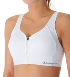 Motion Control Front Zip Sports Bra White 34B