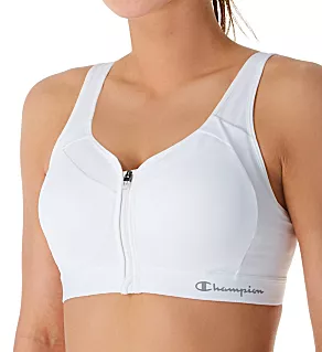 Motion Control Front Zip Sports Bra White 42B