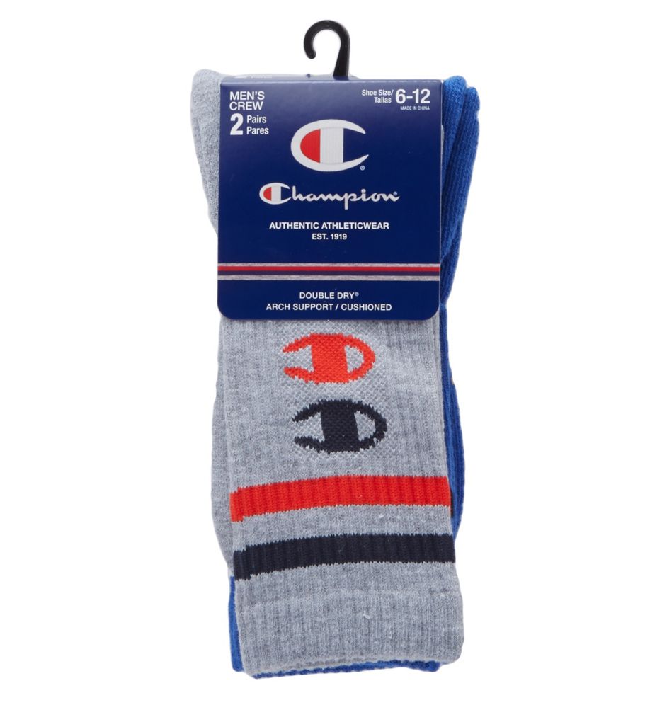 Men's Performance Vertical Logo Crew Sock - 2 Pack-fs