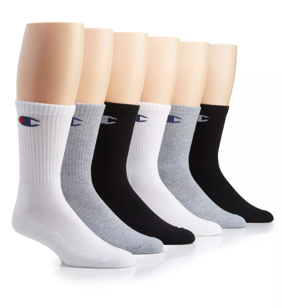 Champion Double Dry Performance Crew Socks (CH600) White, 12-14 at   Men's Clothing store: Pantyhose