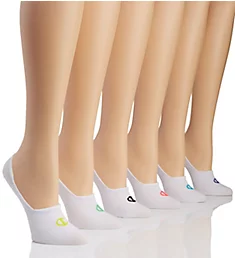 Performance Invisible Liner Socks - 6 Pair White Assorted O/S