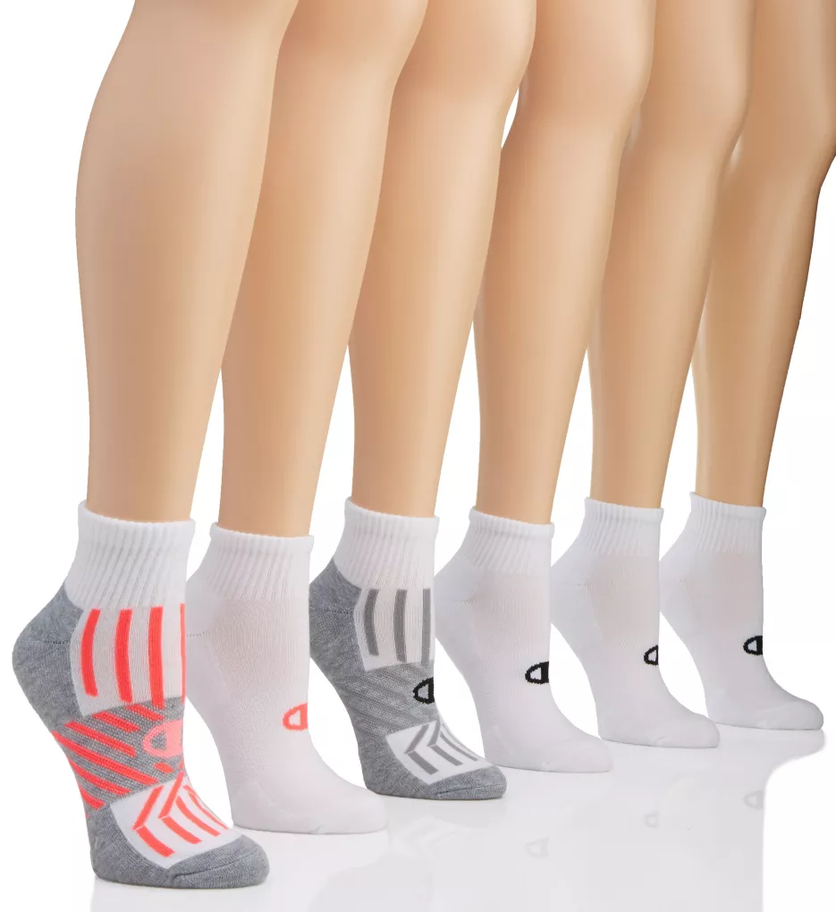Core Performance Double Dry Ankle Socks - 6 Pack White Assorted O/S